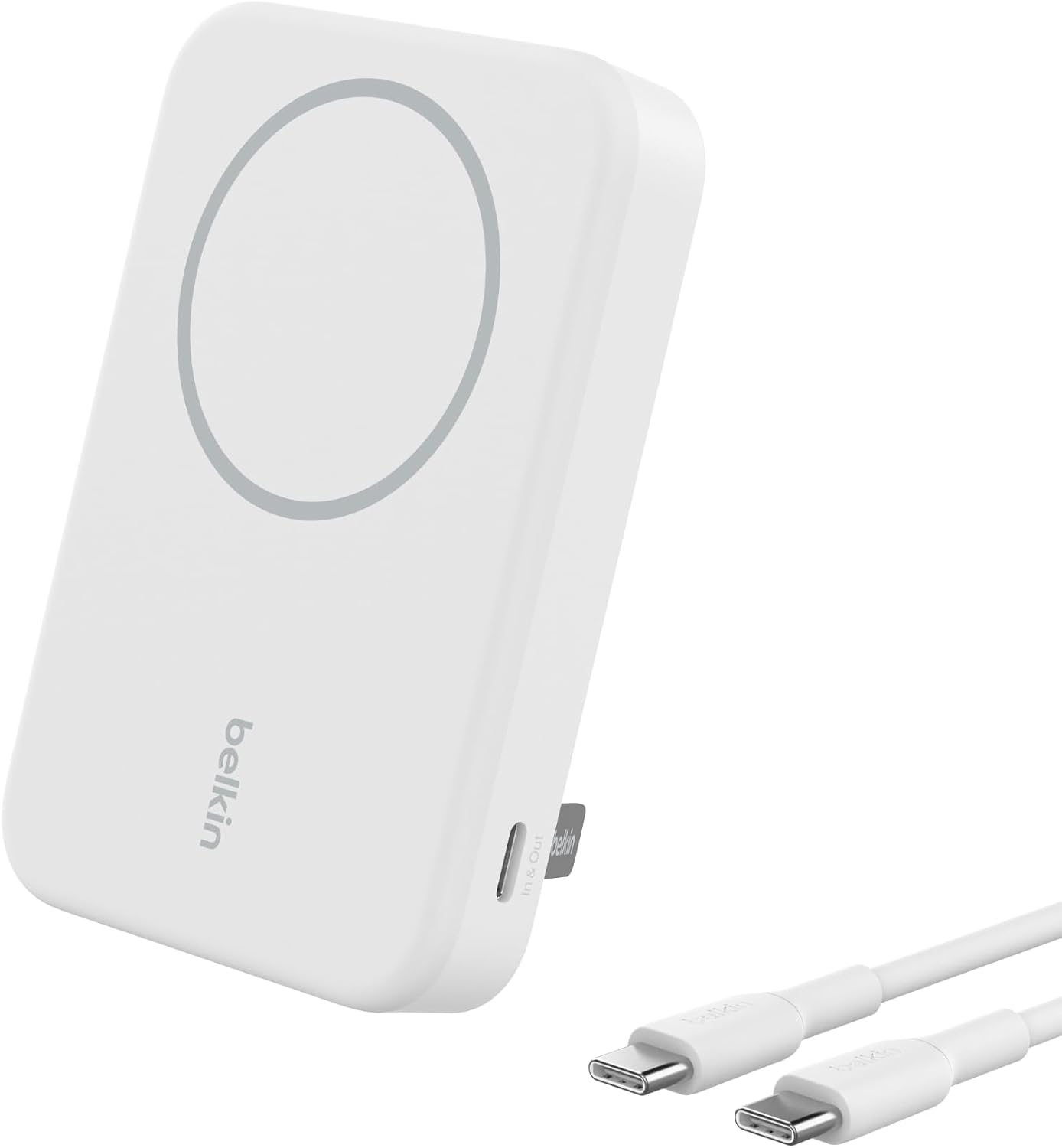 Belkin BoostCharge Pro Power bank wireless 8.000 mAh con Qi2, caricabatteria portatile compatibile con MagSafe