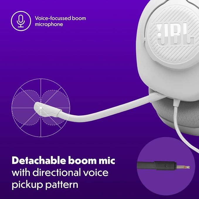 JBL Quantum 100M2 Cuffie Gaming Over Ear con Filo Bianche