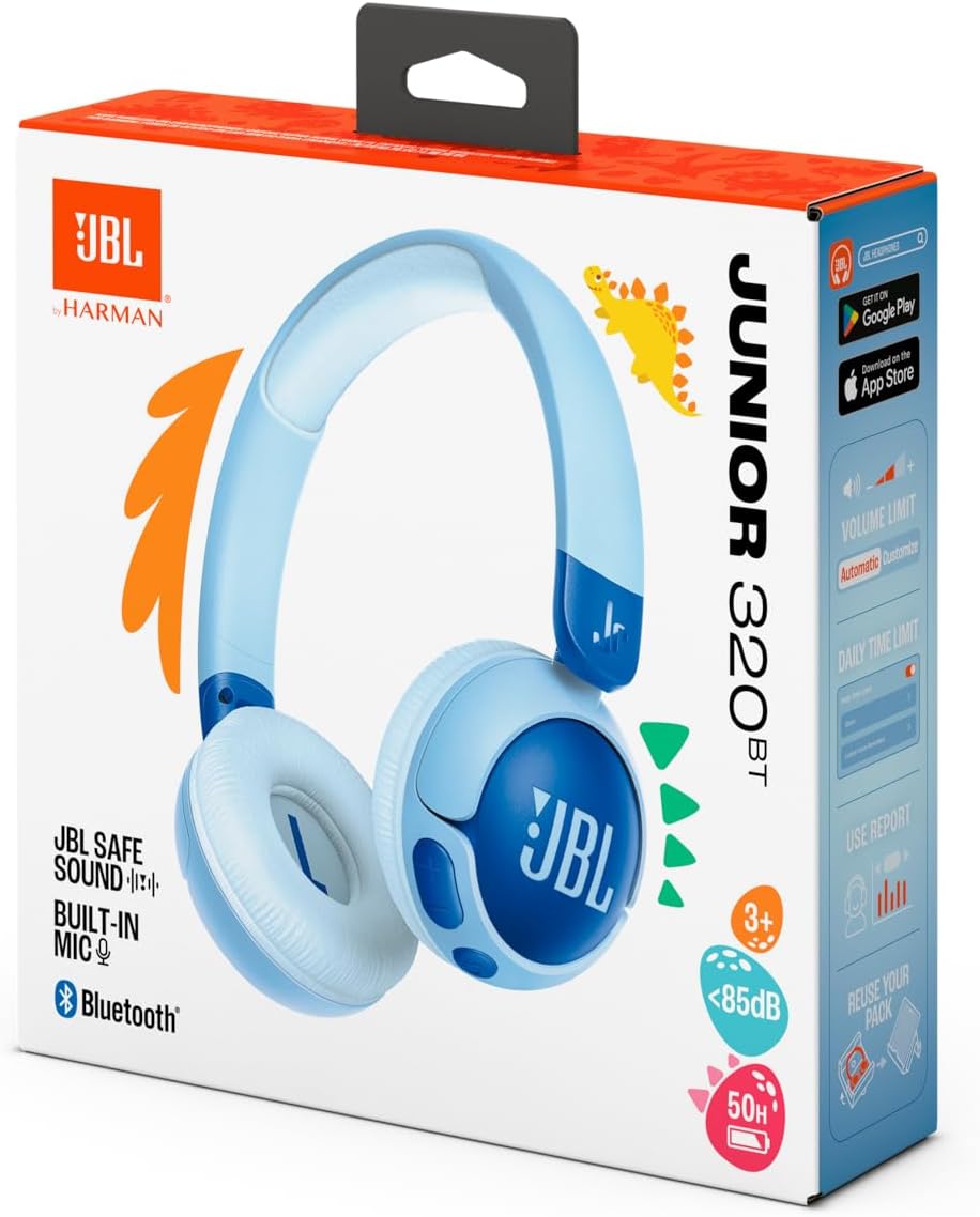 JBL Junior 320 BT Cuffie On-Ear Bluetooth Blue