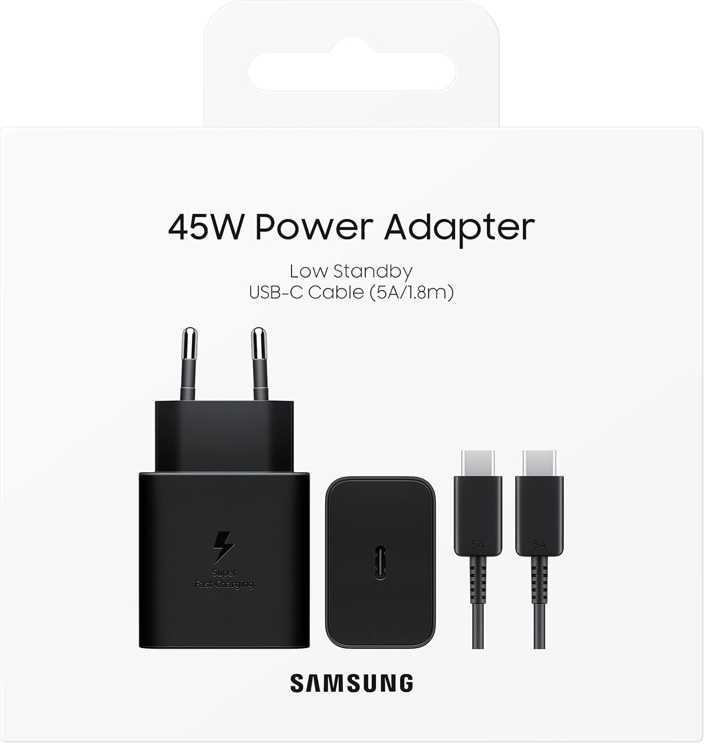 Samsung Caricatore 45W EP-T4511 FC2 USB-C +Cavo1m USB-C Black