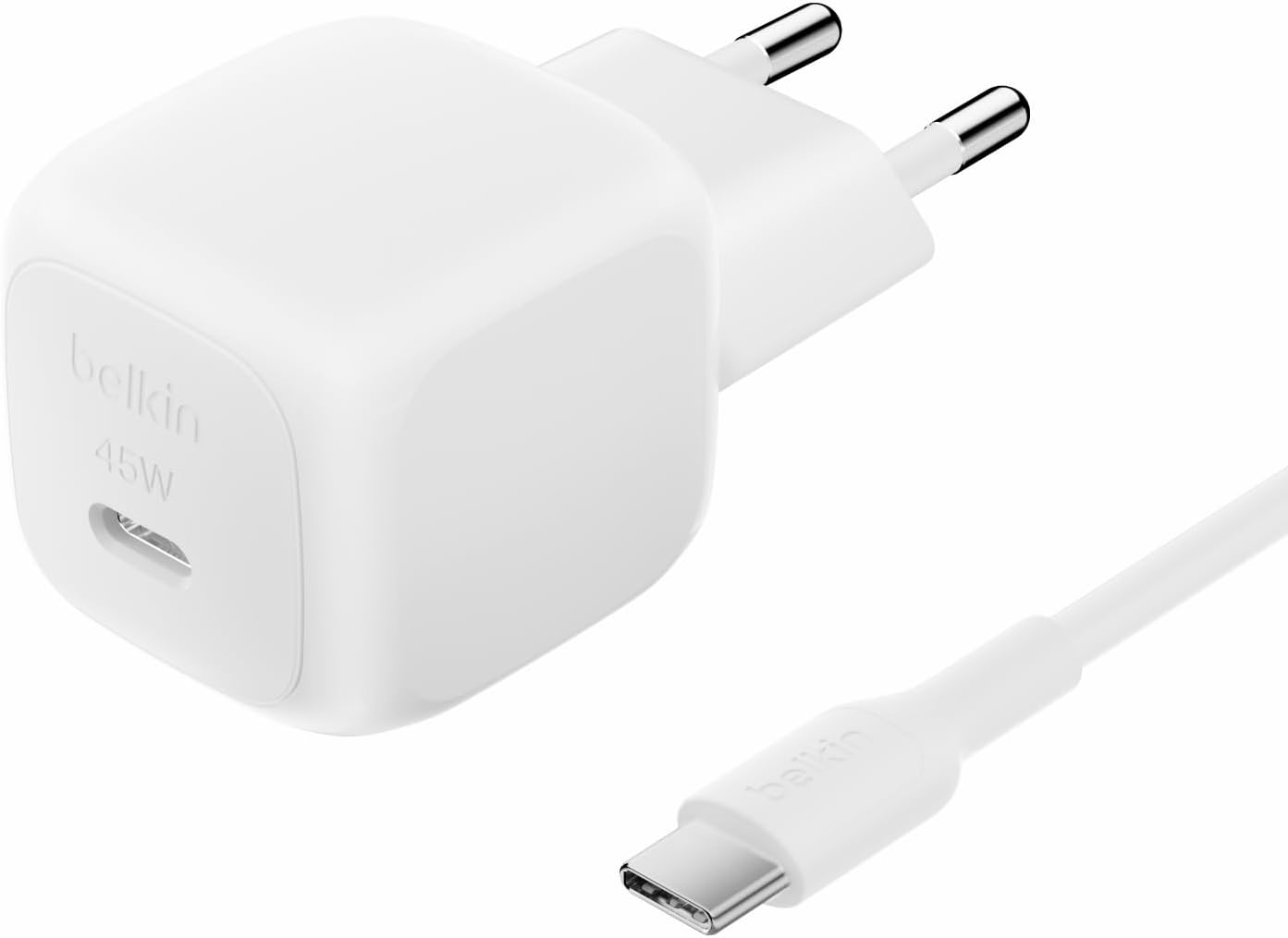 BELKIN Caricatore da Parete 45W + Cavo USB-C a USB-C 1m (PVC) (Bianco)